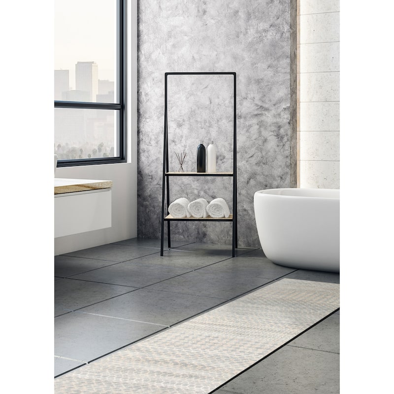 ECARPETGALLERY Hand-knotted Silk Shadow Dark Grey Viscose, Wool Rug - 2'6 x 9'10