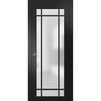French Pocket Door 18 x 80 Planum 2112 Matte Black Kit Trims Rail