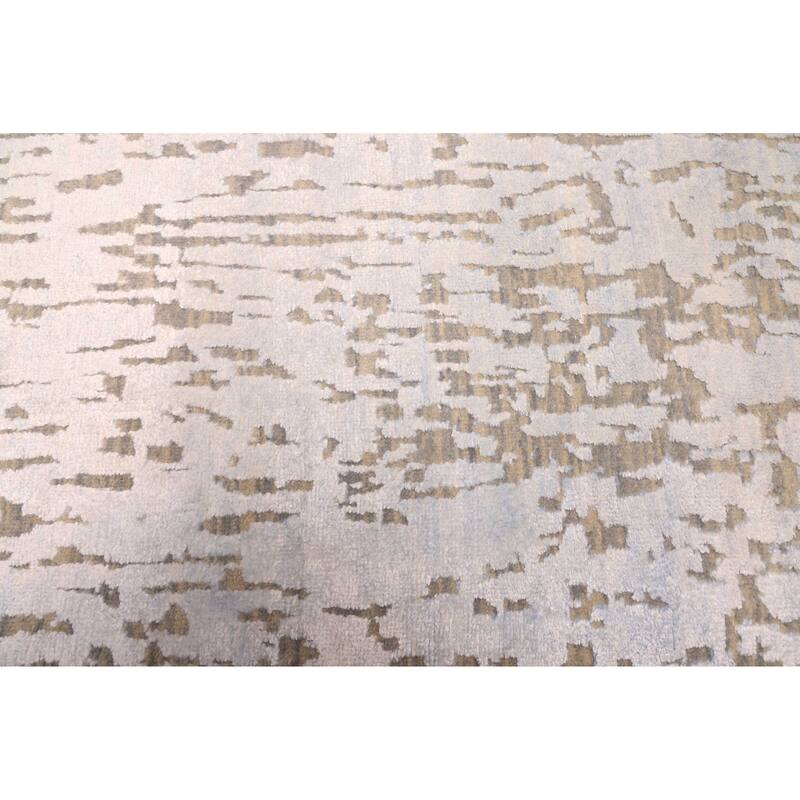 ECARPETGALLERY Hand-knotted Legacy Light Blue Silk, Wool Rug - 2'6 x 11'10