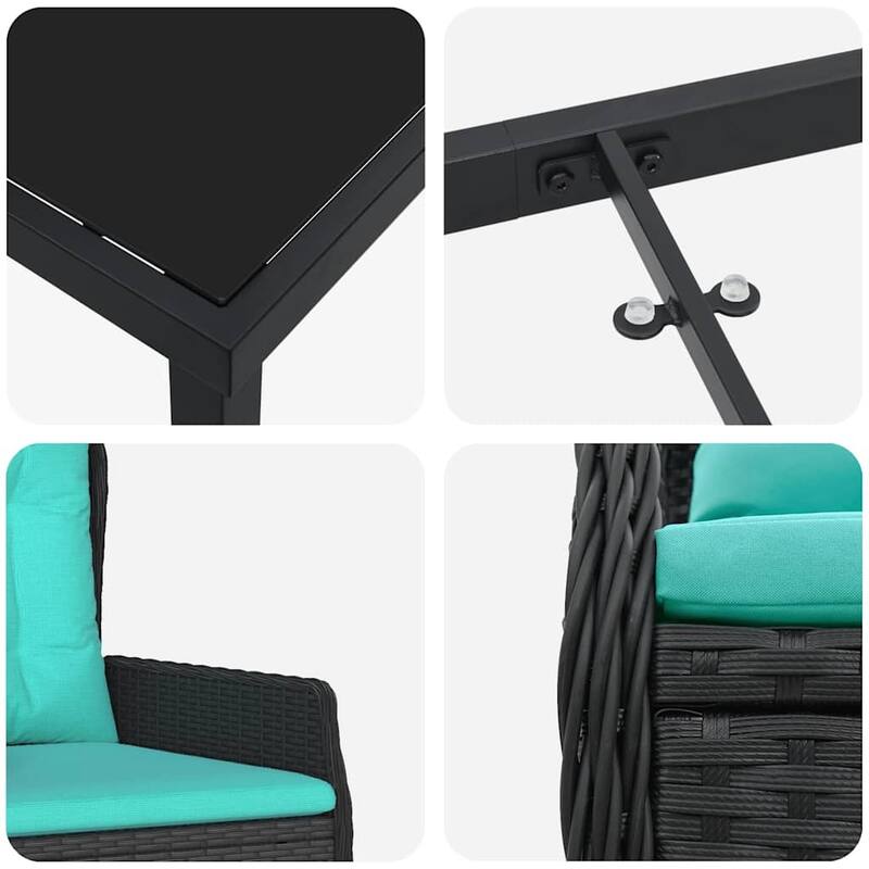 vidaXL Garden Dining Set Poly rattan