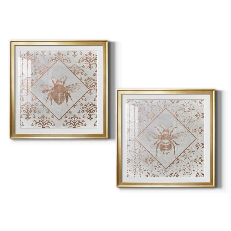 Bee Distressed I Premium Framed Print - Ready to Hang