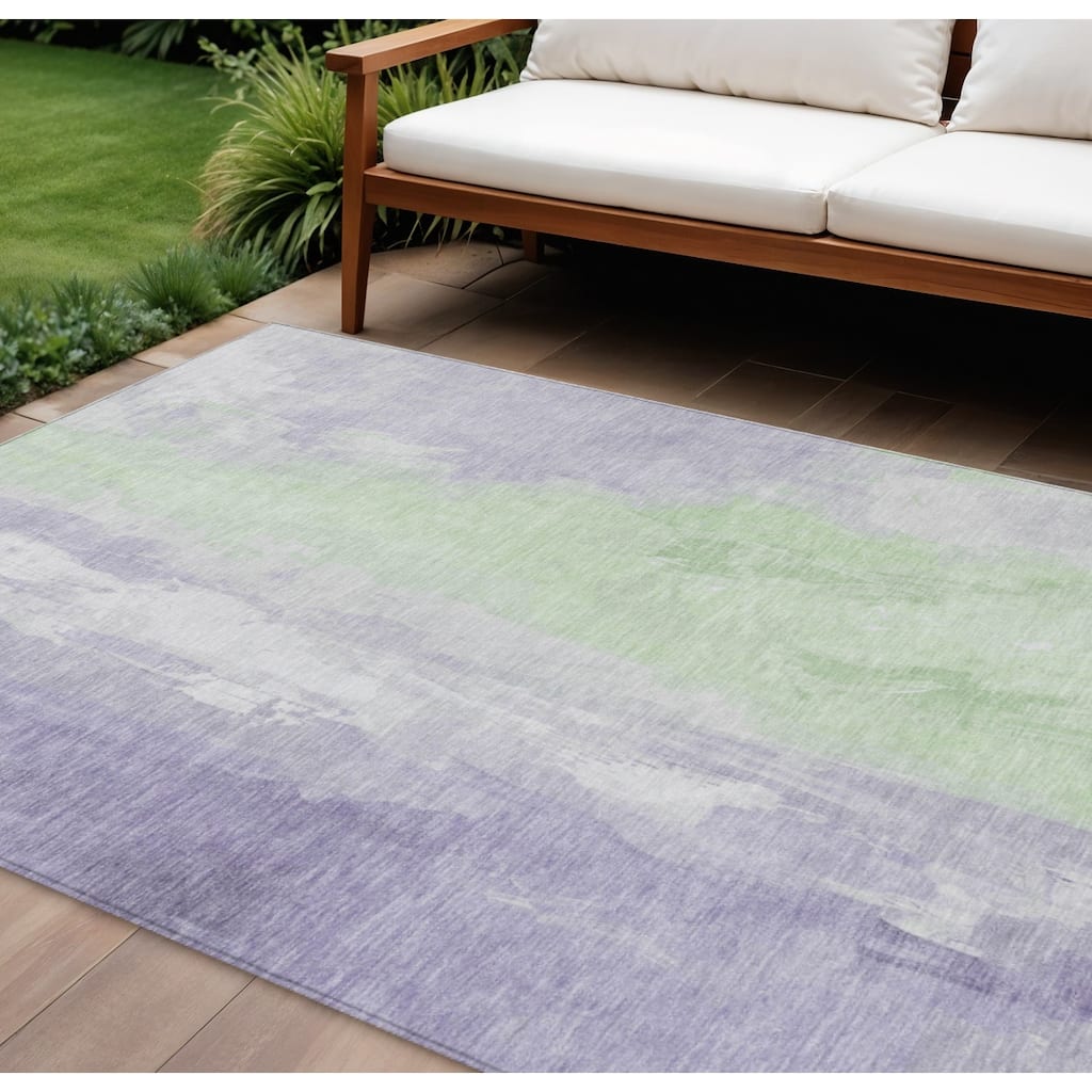 HomeRoots Abstract Transitional Rectangle Outdoor Rug