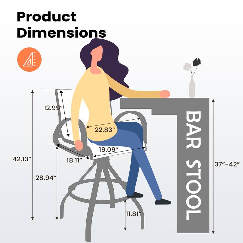 Pellebant 2/4-Piece Outdoor Indoor Patio Swivel Aluminum Bar Stools Sunbrella Textilene