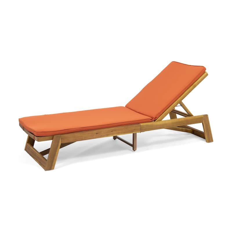 Maki Outdoor Acacia Wood Chaise Lounge Set (Set of 2) by Christopher Knight Home