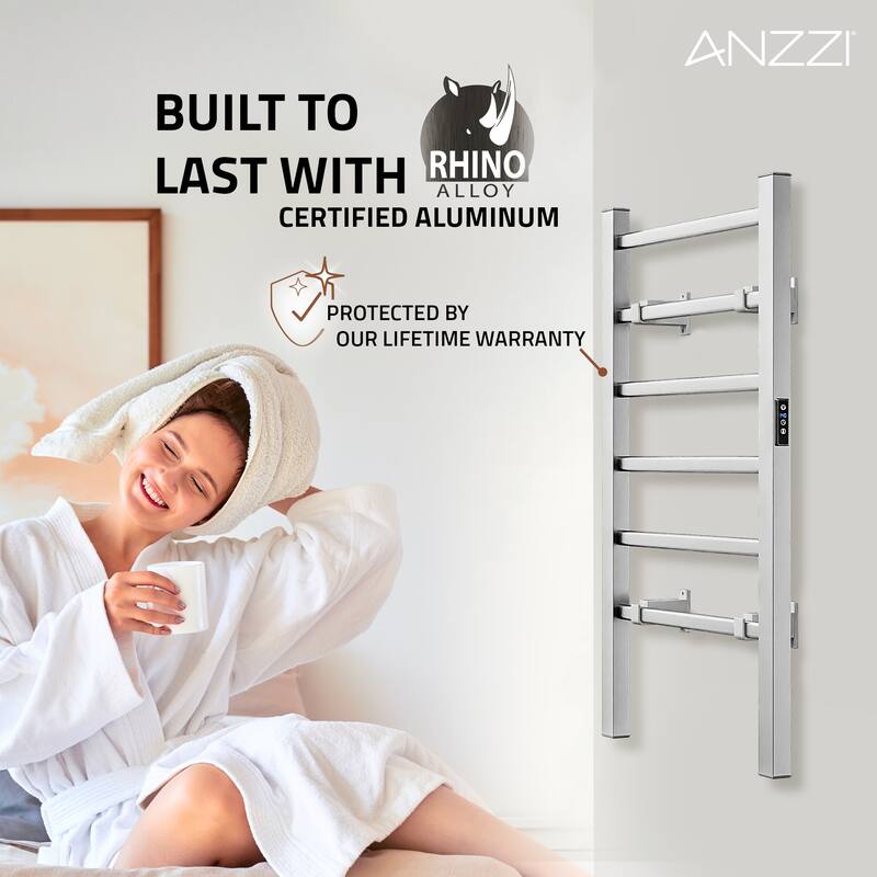 ANZZI Naples 6-Bar Aluminum Wall Mounted or Free Standing Towel Warmer