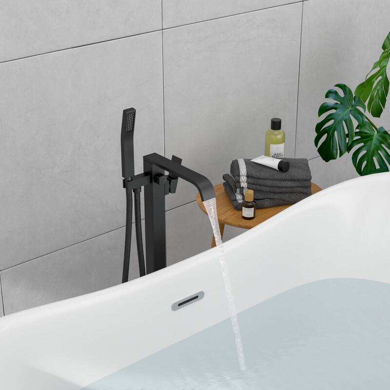 Lordear Bathtub Faucet Tub Filler Swivel Faucet with Hand Shower, Swivel Spout