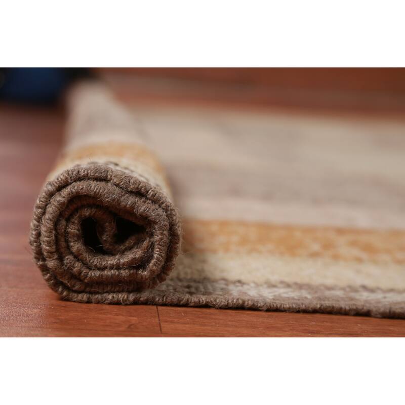 Hand Woven Oriental 100% Jute Carpet Southwestern Modern Multi-Colored Kilim Area Rug - 13' 1'' X 10' 8''