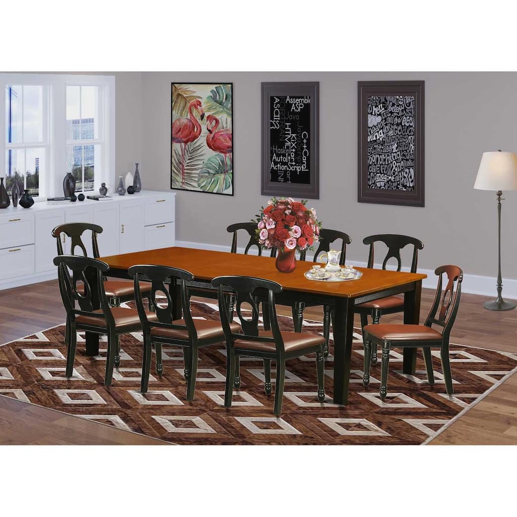 Mediterranean Dining Set - Wood Table & Chairs - Kitchen Dinette Set - Space Saving Design