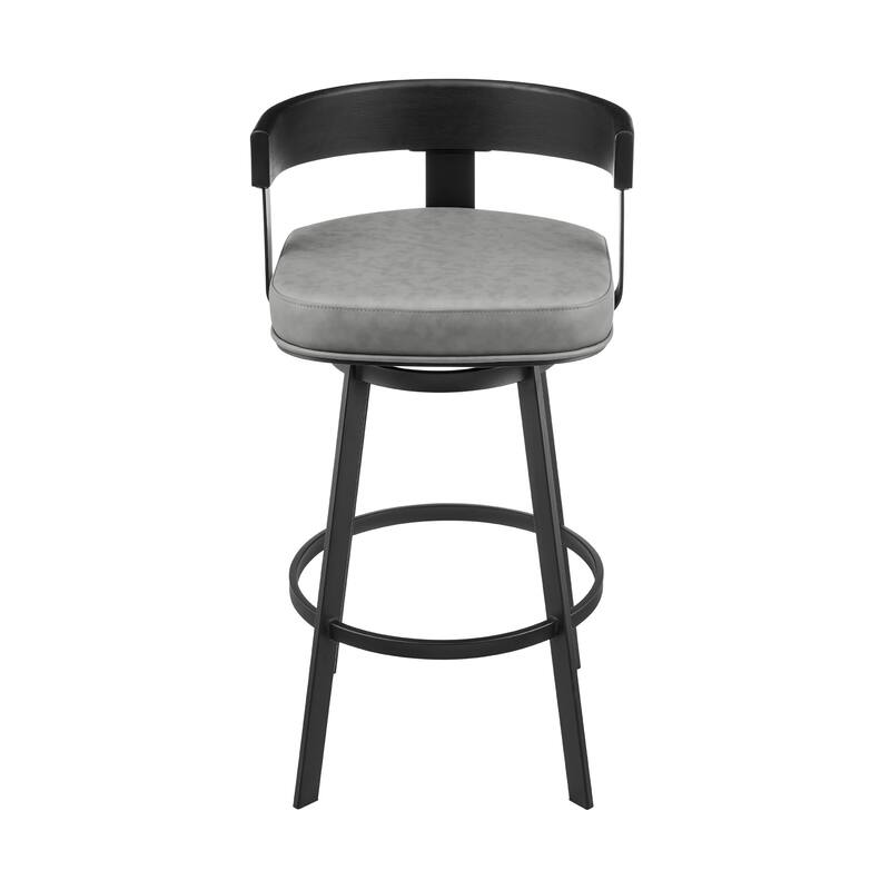 Idris Modern Swivel Bar Stool, Upholstered Counter Height Chair with Iron Frame