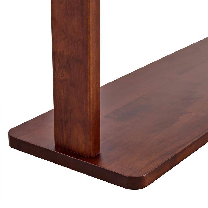68.9" Walnut and Gold Steel Coat Rack,Double Layer Solid Wood Design