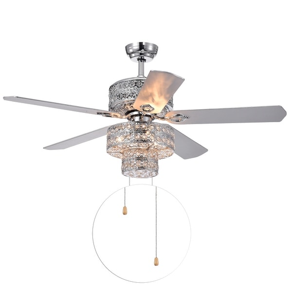 早割クーポン！ Trois Empire 52-inch 2 with Fan Ceiling Chandelier Silver アニメ