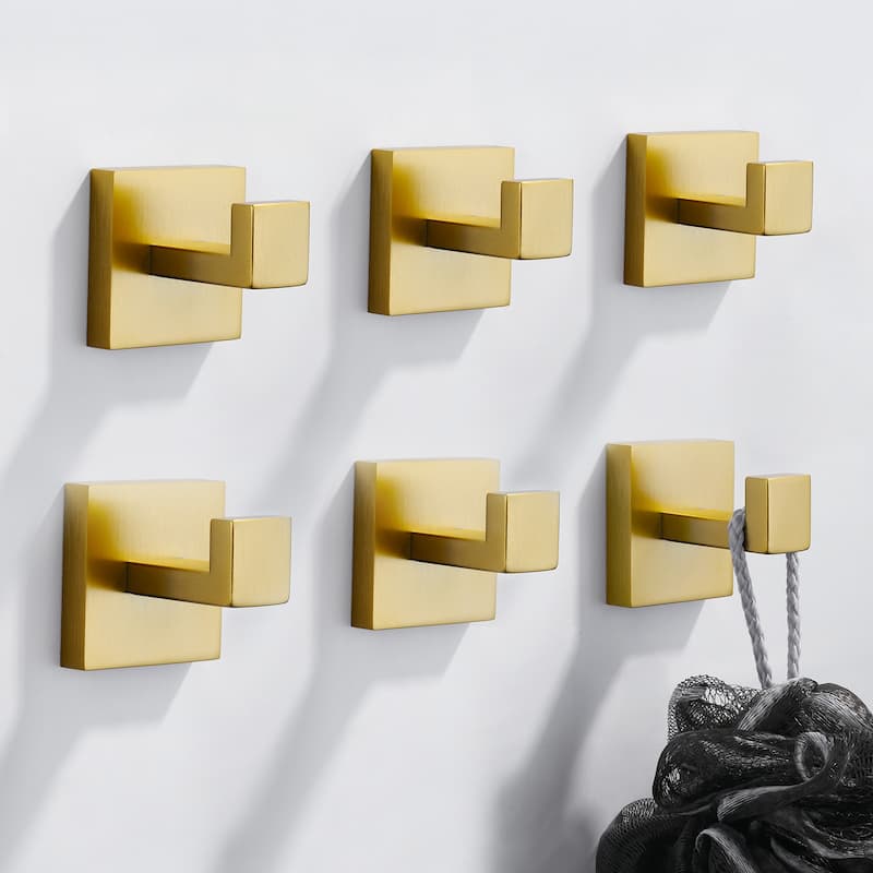 WOWOW J-Hook Wall Mount Robe/Towel Hook 6PCS