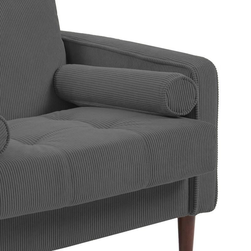 2 Set Modern Wide Armchair Corduroy Accent Chairs