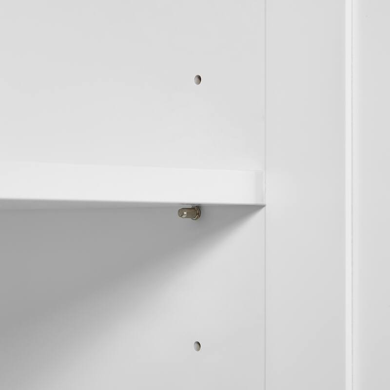 Tall Bathroom Cabinet Storage Cabinet with 2 Doors, 2 Drawers, 3 Open Shelves and Ajustable Shelves for Kitchen Entrance Bedroom