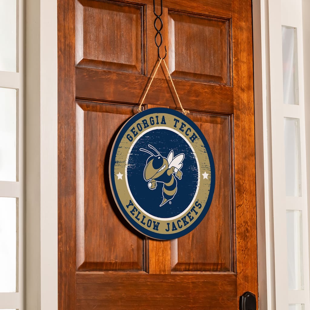 Georgia Tech Wooden Door Decor Wall Sign - Multi-Color