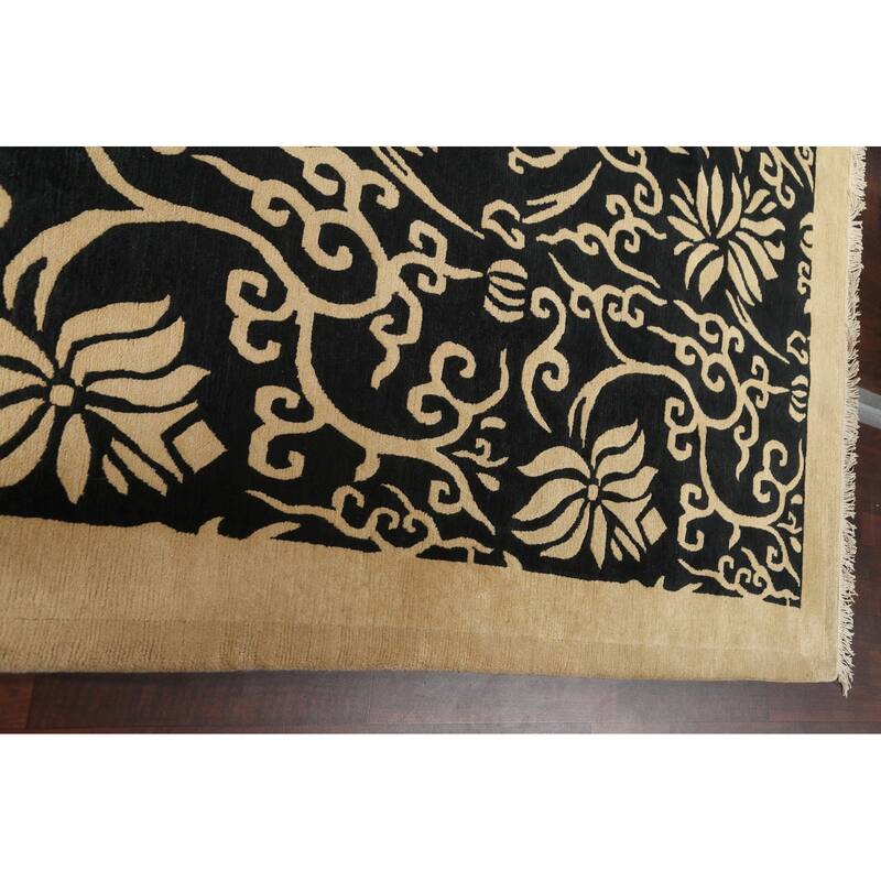 Vegetable Dye Oriental Nepalese Area Rug Hand-knotted Wool Carpet - 8'1" x 10'2"