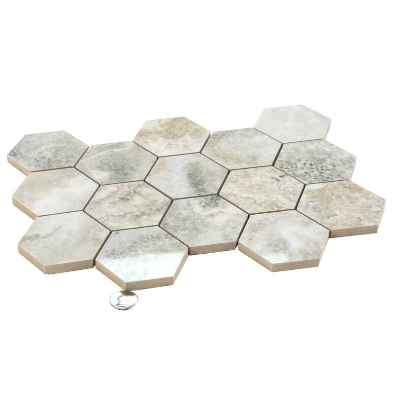 Apollo tile 9" x 13" Splendor Polished Light Taupe Beige Porcelain Tile (7.09 sq ft/case) - 9 Pack