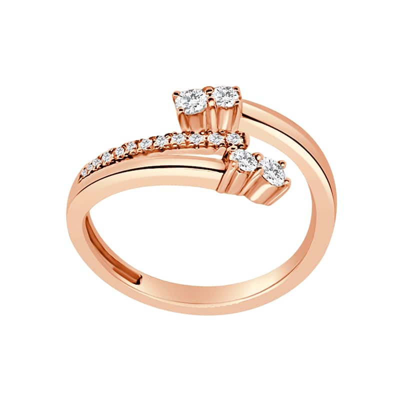 Auriya 14k Gold Lab Grown Round Diamond Open Bypass Ring 0.39 ct. tw. (F-G, VS)