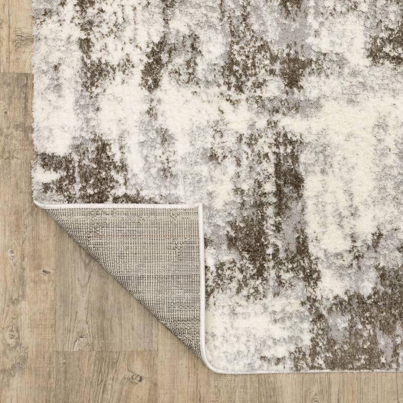 Vannes Marbled Abstract Ivory/Gray Area Rug