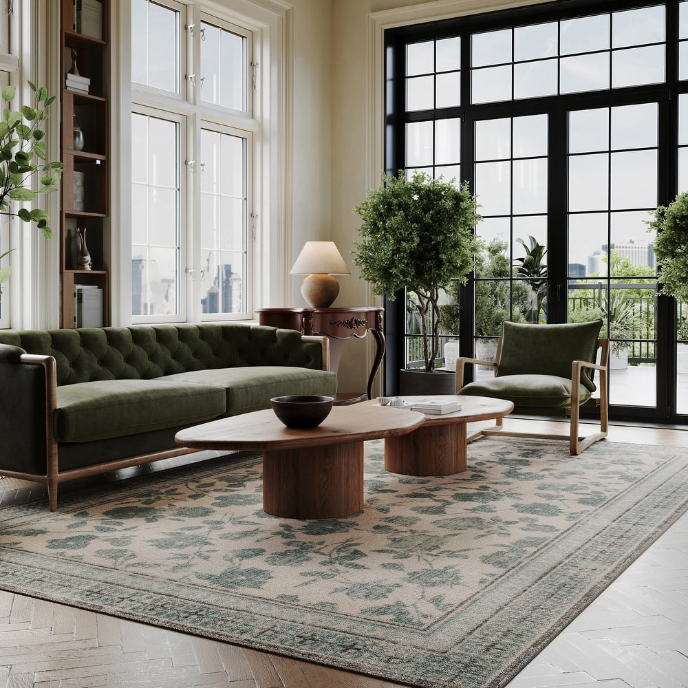 Padma Lakshmi Botanica Hand-Tufted Botanical Wool-Blend Rug