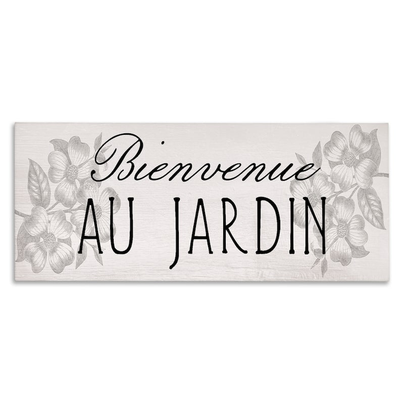 Stupell French Garden Welcome Canvas Wall Art Design By Lil' Rue - 24 x 10