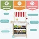 preview thumbnail 3 of 5, Kids Ice Cream Cart Wooden Toddler Market Stand W/ Chalkboard Storage