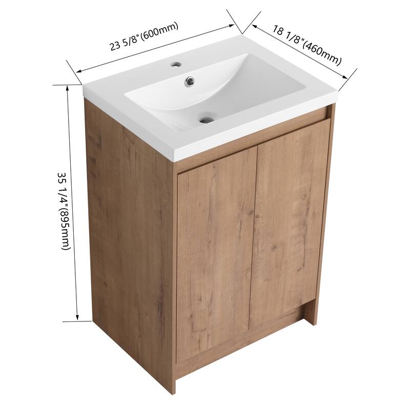 Beingnext 24''/72'' Bathroom Vanity with Sink, Freestanding Bathroom Vanity with Soft Close Doors And Adjustable Shelf