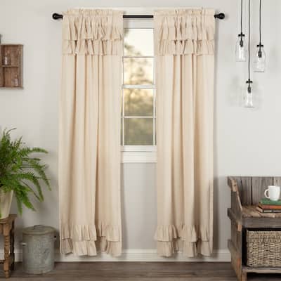 Simple Life Flax Ruffled Panel Set - Panel 84x40 - Panel 84x40