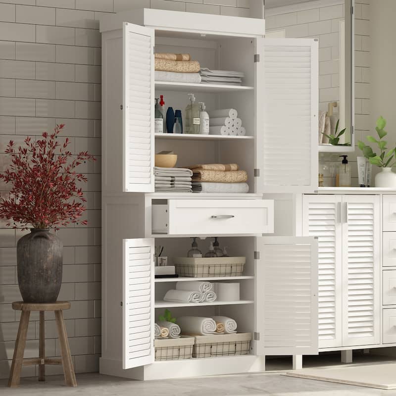Timechee 30"Bathroom Cabinet Storage Cabinet Doors Wooden Floor Cabinet