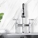 preview thumbnail 8 of 20, Transitional Bridge Kitchen Faucet with Pull-Down Sprayhead, Double Handle Kitchen Sink Faucet Chrome/Clear