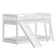 preview thumbnail 8 of 7, Heavy Duty Wood White Bunk Bed with Slide, Stairs, and Safety Guardrails