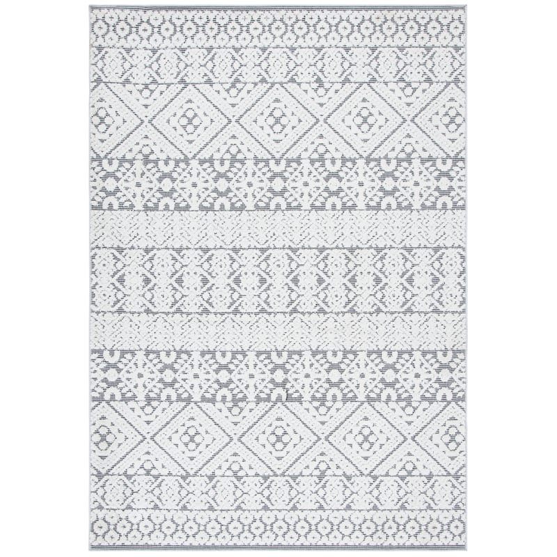 SAFAVIEH Cabana Ioana Indoor/ Outdoor Waterproof Patio Rug - 2'2" x 5' - Ivory/Grey
