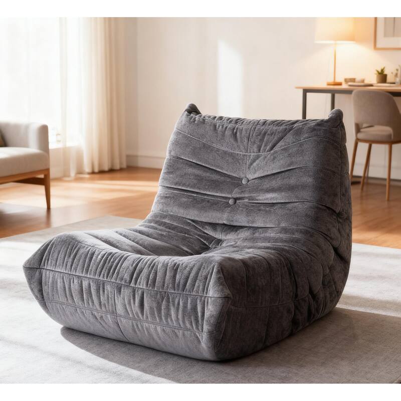 Button-Tufted Accent Chair Bean Bag Chair / Living Room Lazy Sofa Lounge Chair Reading Chair