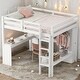 preview thumbnail 14 of 24, Wood Loft Bed Frame with Storage Shelves,1 Cabinet and 2 Drawers,Full Size Gray