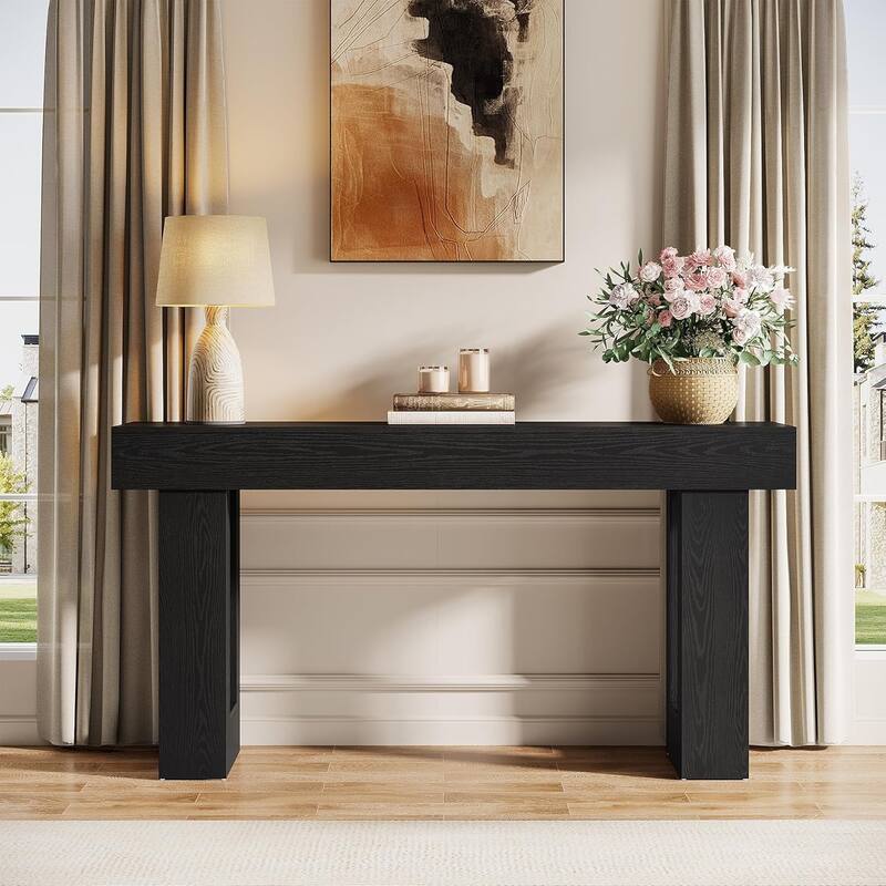 63" Wooden Console Table, Rectangular Sofa Table for Behind Couch, Entryway, HallwayLiving Room