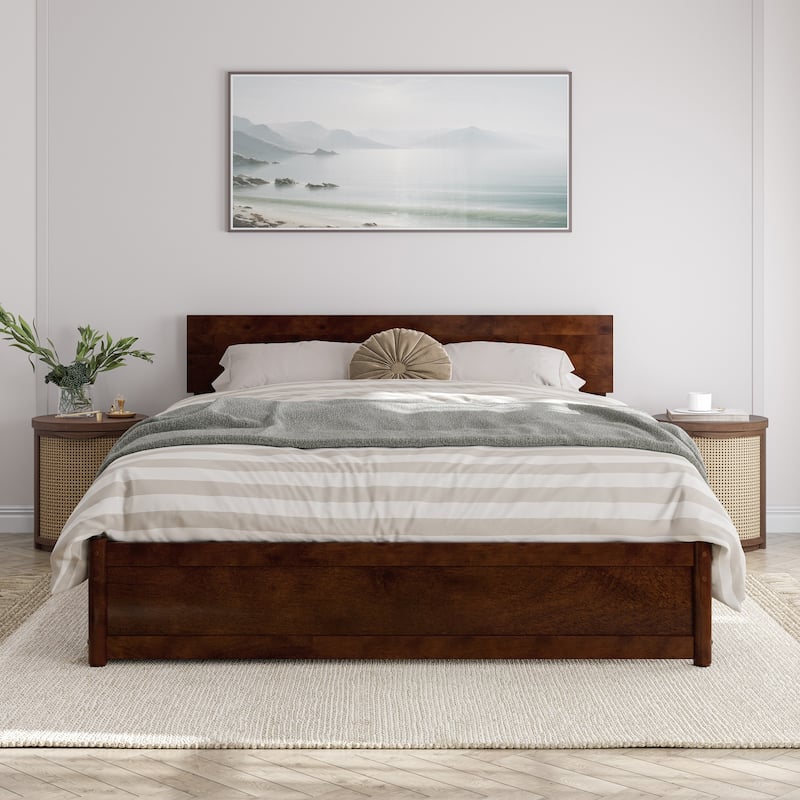 Wesley Platform Bed with Panel Footboard and Storage Drawers