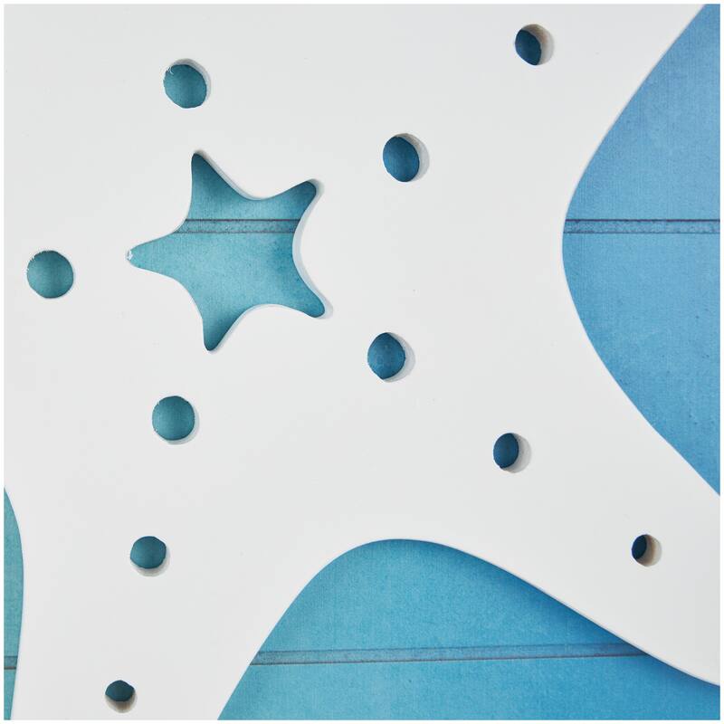 Blue Wooden Ombre Sea Life Home Wall Decor with Rope Accents (Set of 4)