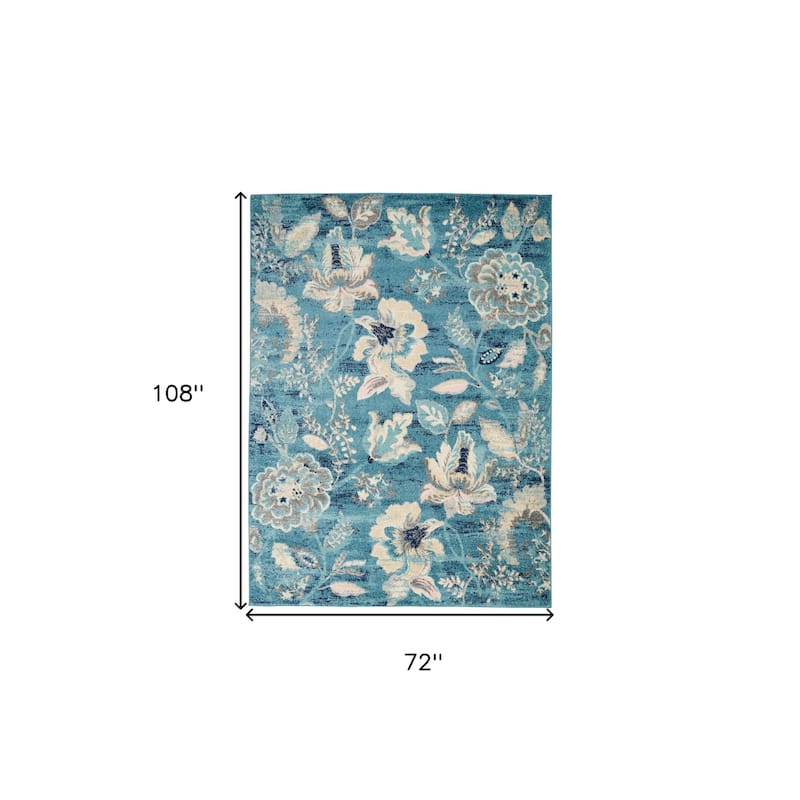 Bufo Power Loomed Distressed Floral Traditional Stain Resistant Area Rug By HomeRoots