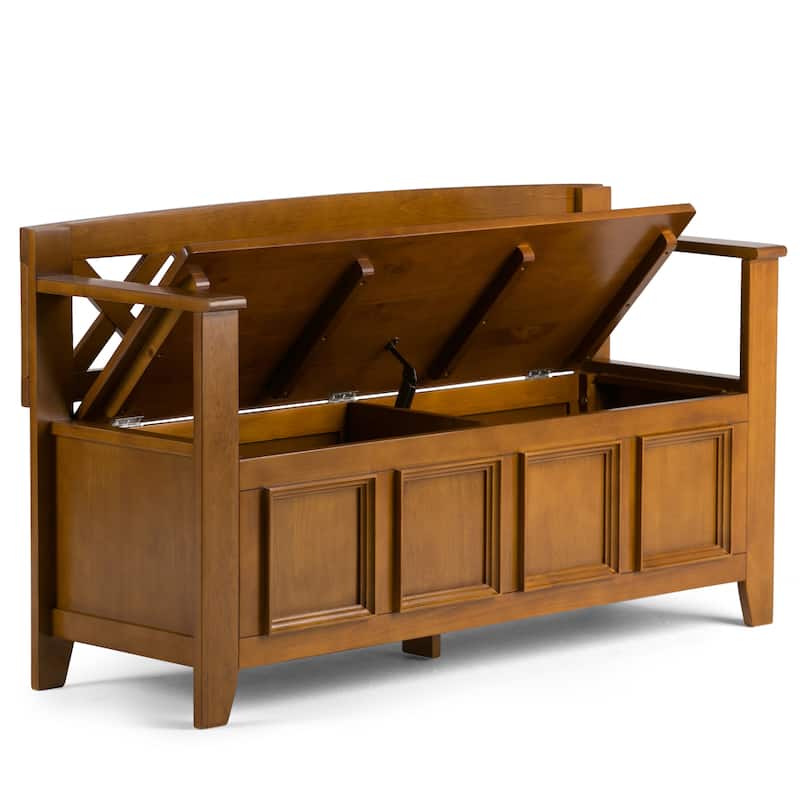 WYNDENHALL Halifax 48 inch Wide Solid Wood Transitional Entryway Bench - 48 Inches wide