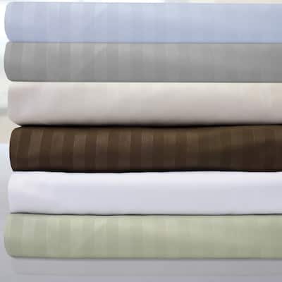 Sweet Home Collection 6 Piece Embossed Dobby Stripe Sheet Set, Double Brushed Microfiber.