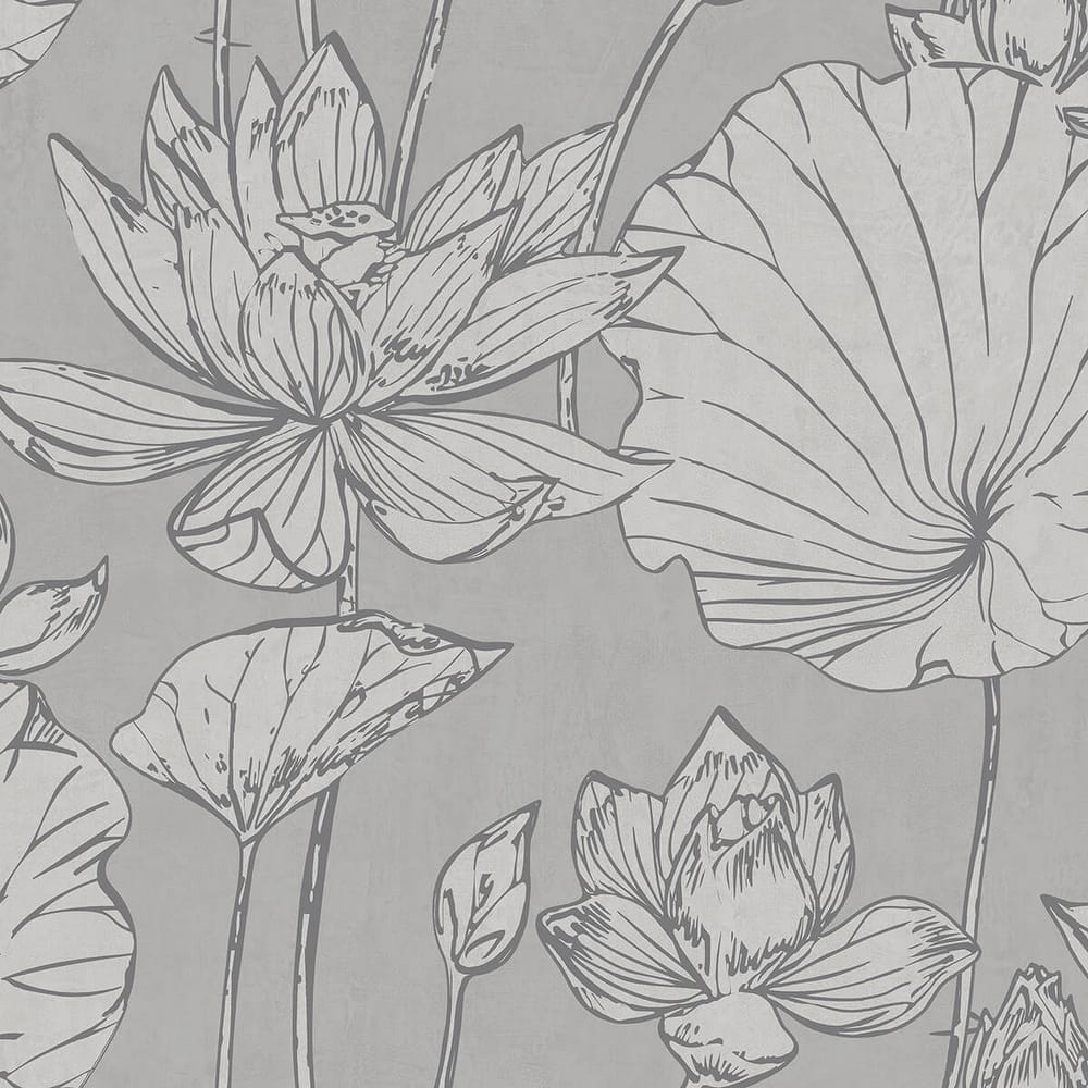 Seabrook Designs Koi Lotus Floral Unpasted Wallpaper