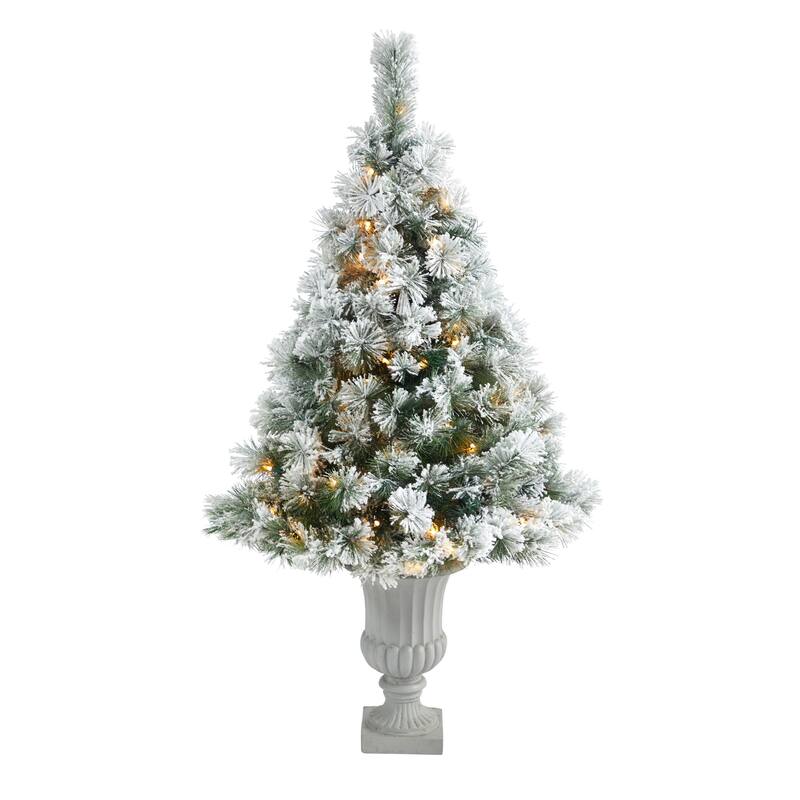 56" Artificial Christmas Tree with 100 Lights in Decorative Urn