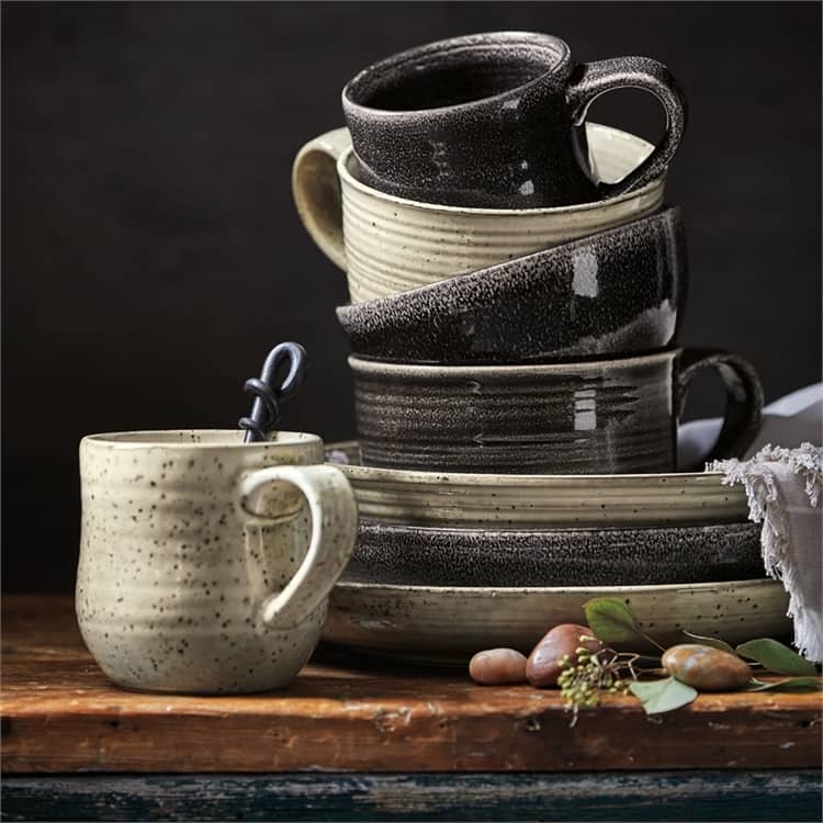 Loft Speckled Reactive Glaze Stoneware Dinnerware Plate 11.25 inch Midnight Blue Dishwasher Safe