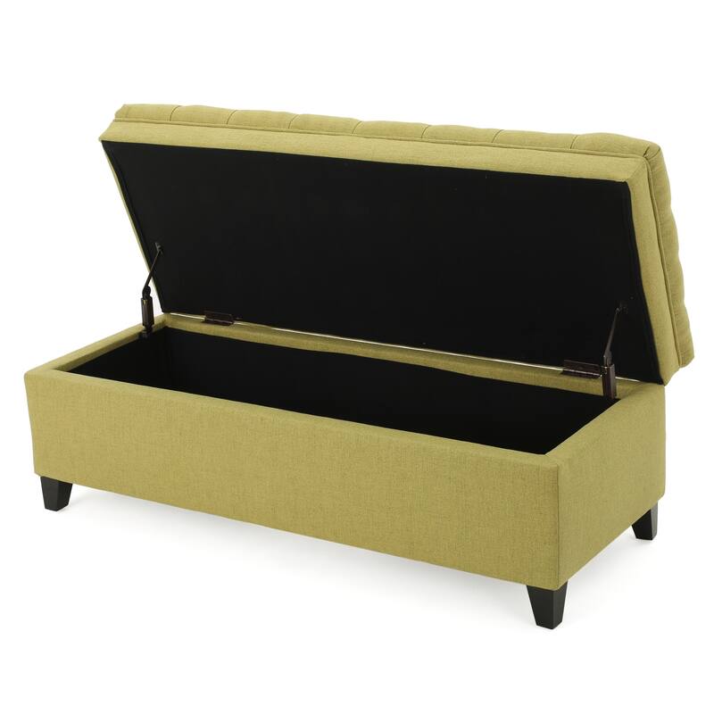 Storage Ottoman, 50" Upholstered End of Bed Bench with Safety Hinge, Large Entryway Bench, Foot Rest Stool for Living Room