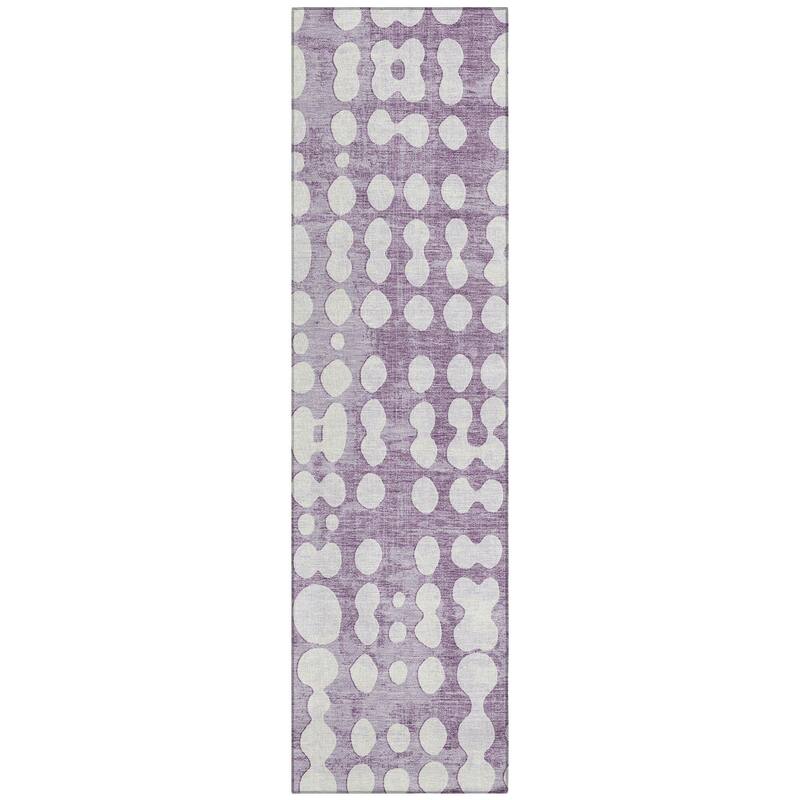 Machine Washable Indoor/ Outdoor Chantille Dots Abstract Rug