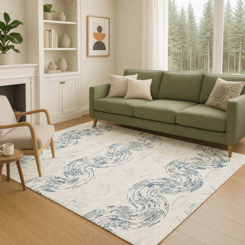 Machine Washable Indoor/ Outdoor Modern Ari Chantille Rug
