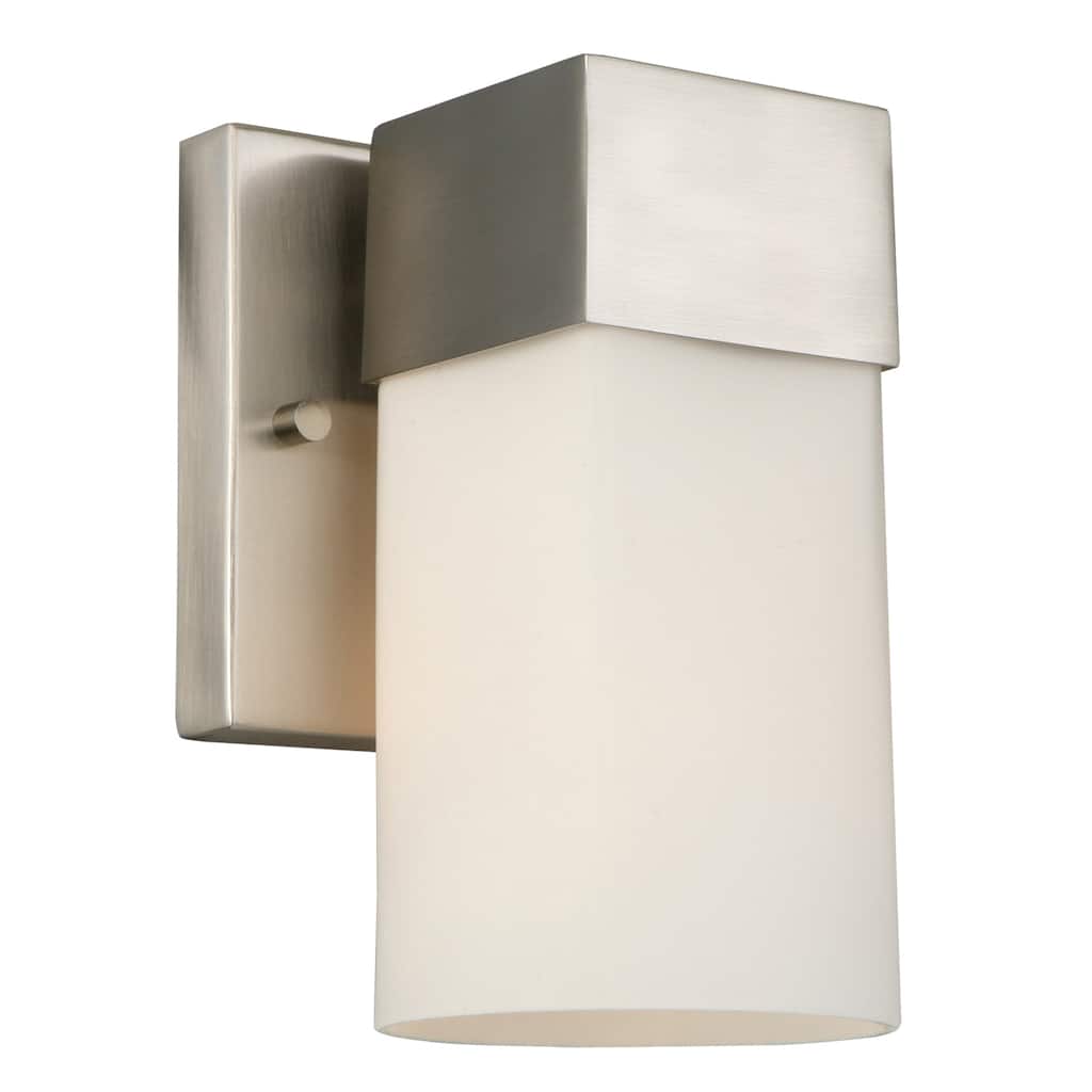 Eglo Ciara Springs 1-Light Brushed Nickel Wall Light with Frosted Glass