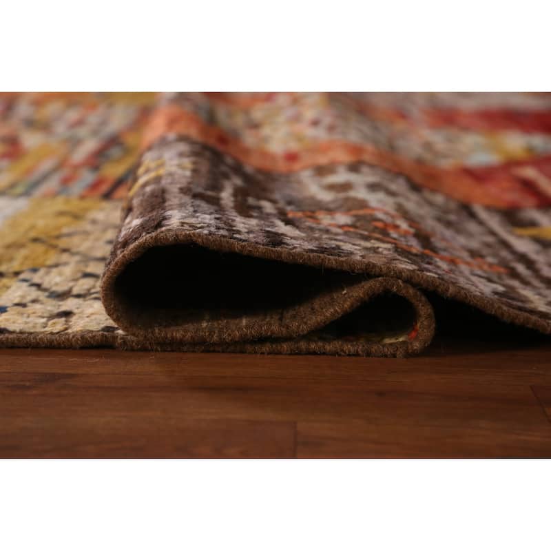 Geometric Moroccan Oriental Area Rug Handmade Bedroom Wool Carpet - 6'9" x 9'7"