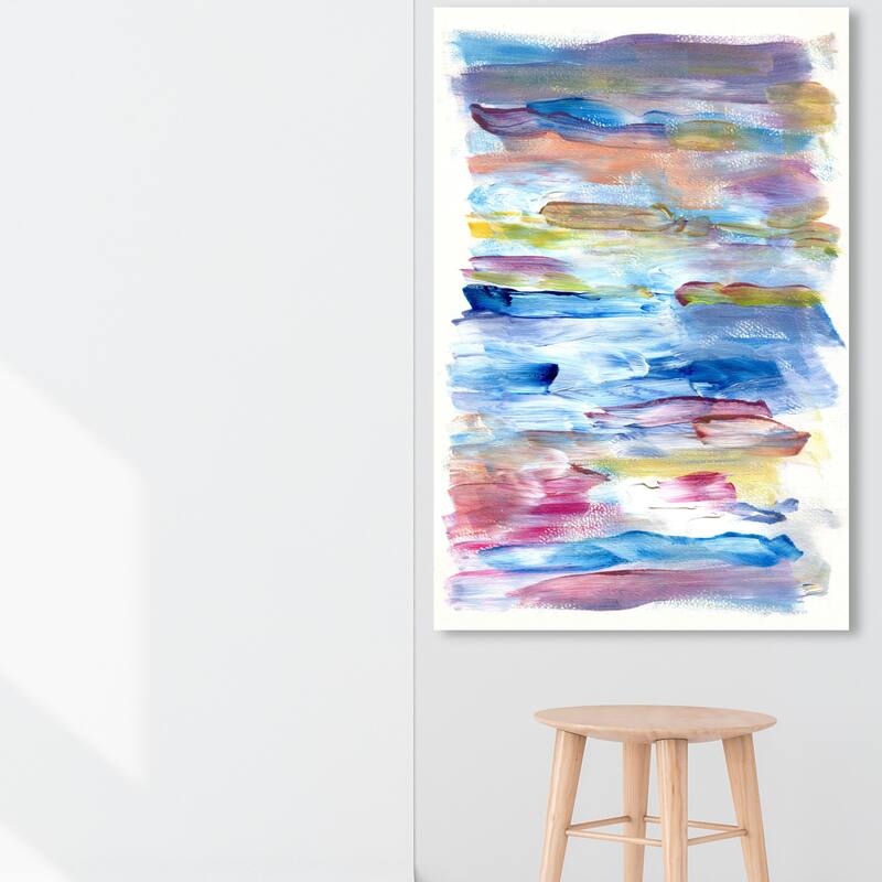 Wynwood Studio Abstract Tropical Waves Blue and Modern & Contemporary Wall Art Canvas Print - 54 x 36
