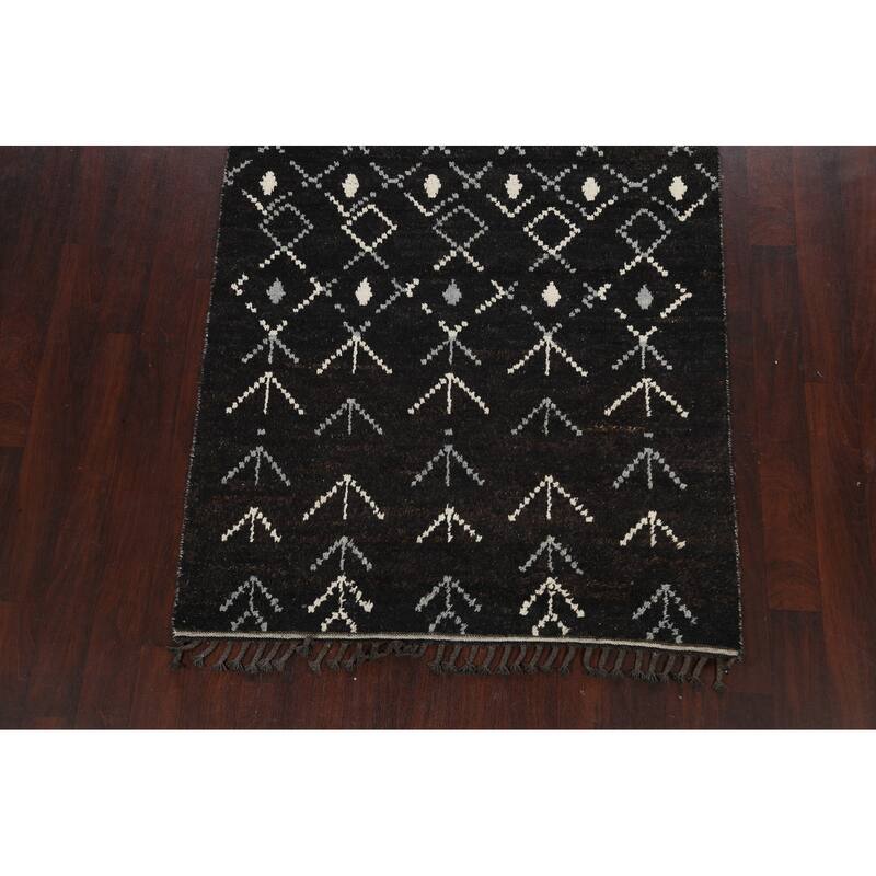 Vegetable Dye Modern Moroccan Berber Oriental Area Rug Wool Handmade - 4'6" x 6'11"